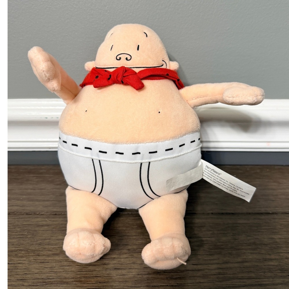 Captain Underpants‎ Plush 8" MerryMakers Dav Pilkey Scholastic Stuffed Toy Cape